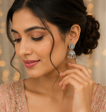 Silver Royal Radiance Jhumka