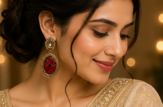 Ruby Bloom Crystal Statement Earrings