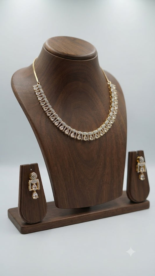Crystal Elegance Statement Necklace Set