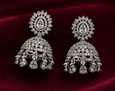 Silver Royal Radiance Jhumka