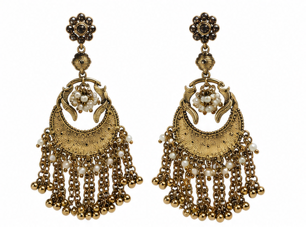 Noor Chand Tassel Statement Earrings