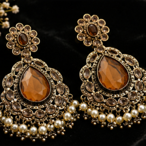 Rose Gold Royale Chandbali Earrings