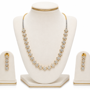 Floral Crystal Tennis Necklace Set